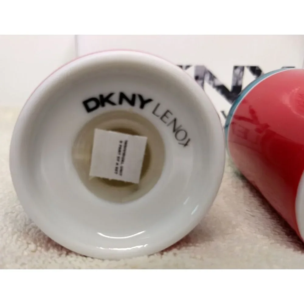 Lenox DKNY Urban Essentials Cherry Salt & Pepper Shakers Stackable Red - Stripes